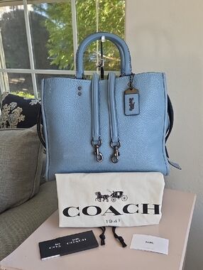 COACH 1941 Slate Blue Rogue 31 Pebbled Leather Crossbody Bag 2018